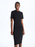 LC Waikiki Crew Neck Straight Short Sleeve Women's Bodycon Dress